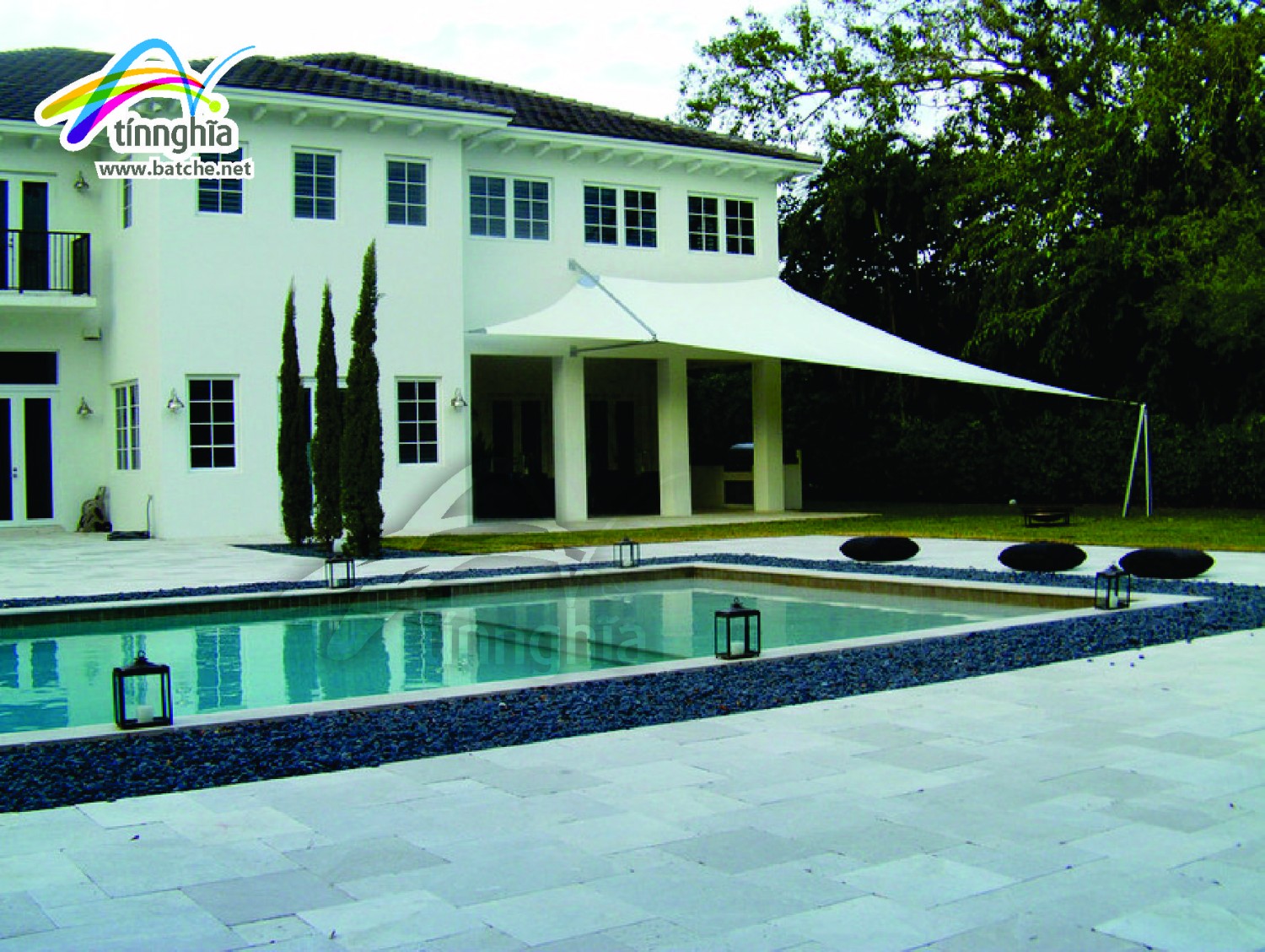 Shade Sails for Villa's Swimming Pool