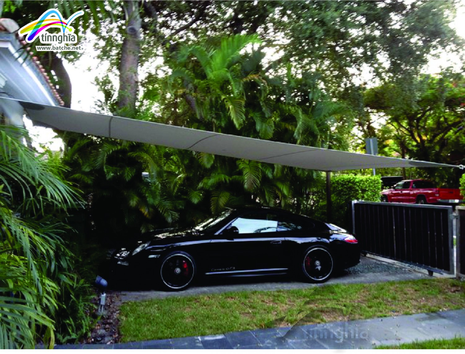 Shade Sails for Garage of villa