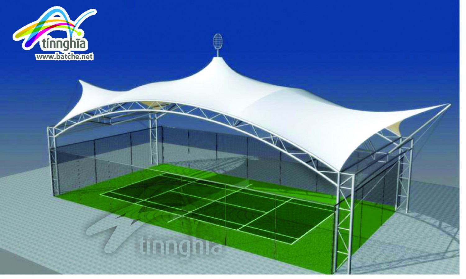 Bạt che sân tennis đơn