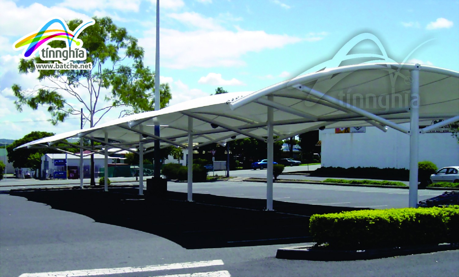 Shade Sails for Stadium Garage