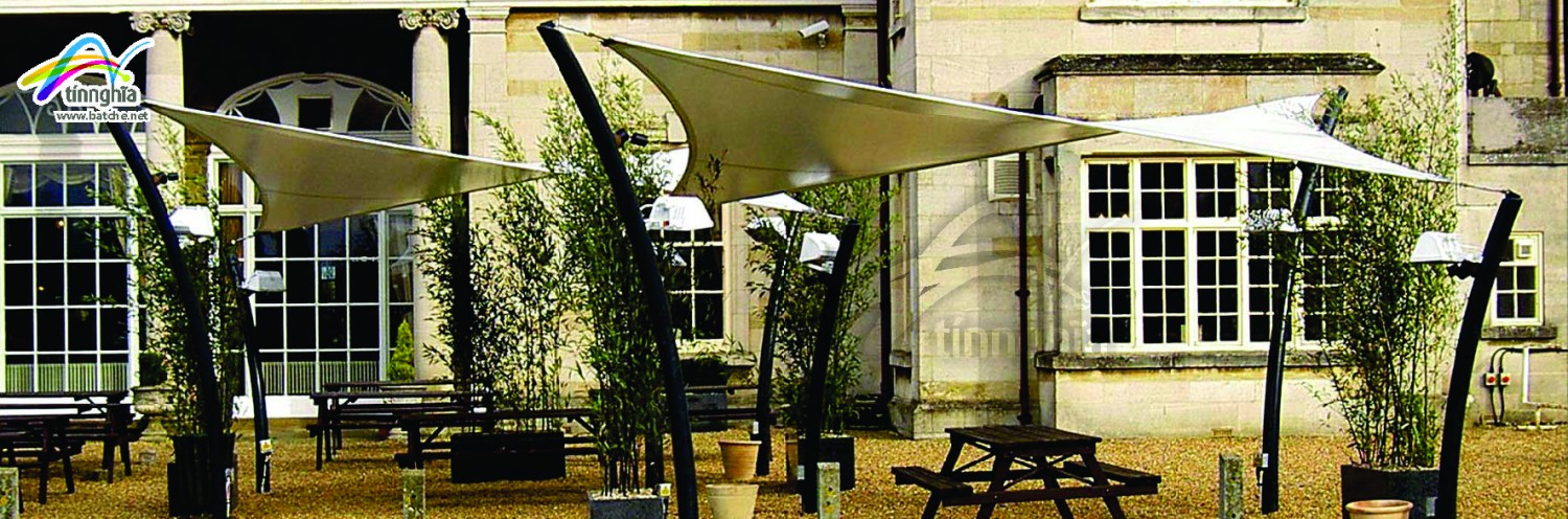 Shade Sails for Stone Bench